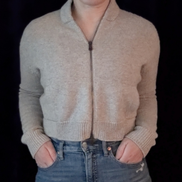 Brunello Cucinelli Cashmere Zip Cardigan NWT  Gray Sparkle Y2K Made In Italy - Picture 9 of 15